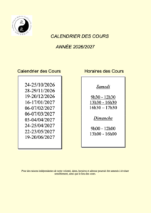 Calendrier formation médecine traditionnelle chinoise 2627 1-3A